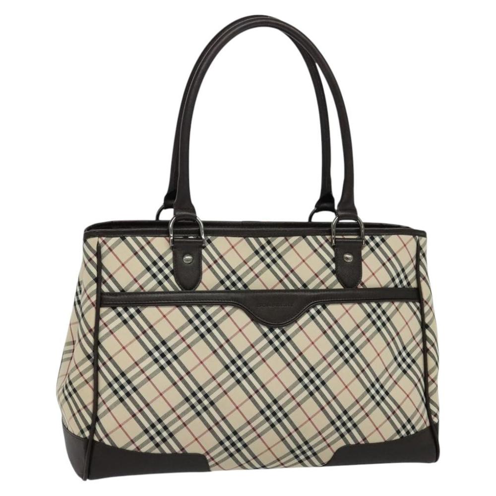 Burberry Beige and Black Checkered Tote
